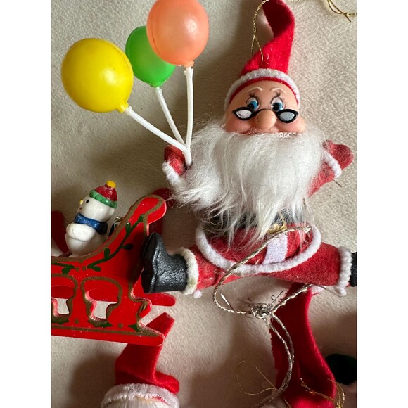 MCM 1960’s x 5 Christmas Tree ornaments: Santa, Christmas, holidays tree decor. - Picture 2 of 3